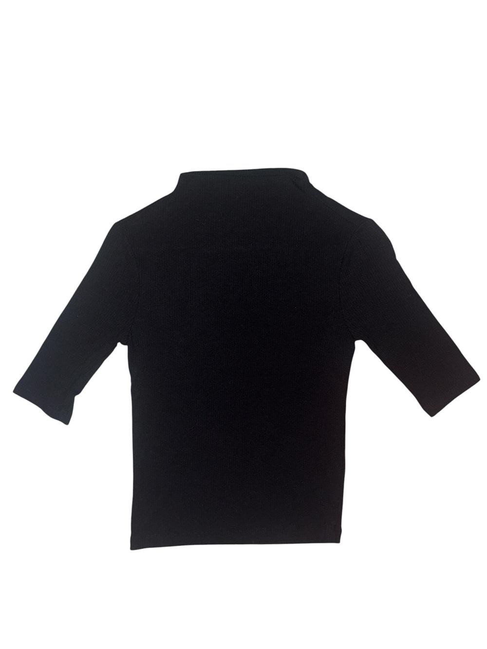 Forever 21 Black Short-Sleeve Rib Knit Top